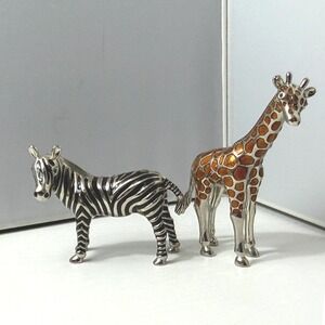 Godinger Safari Salt Pepper Shaker Set Giraffe Zebra